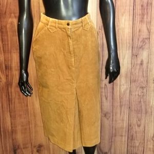 VTG Mustard Gold Corduroy Skirt Size 10